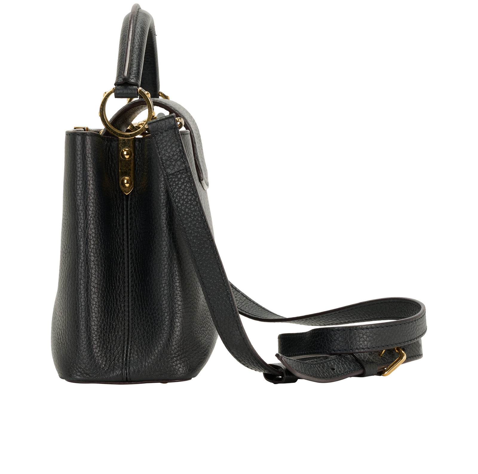 Capucines BB, &pound;1,900, Handbags, Black, Leather, Bottom view